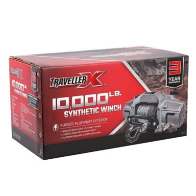 Image showing 7 th TravellerX 12V Electric Truck Winch with Synthetic Rope and Wireless Remote, 10,000 lb. Capacity