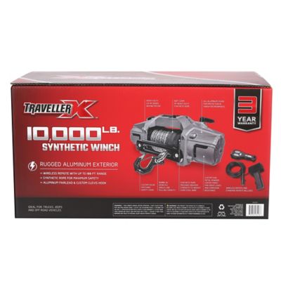 Image showing 8 th TravellerX 12V Electric Truck Winch with Synthetic Rope and Wireless Remote, 10,000 lb. Capacity