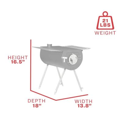 Image showing  Wood-Burning Caribou Outfitter Heavy-Duty Steel Portable Camp Stove, 137.6 sq. in.