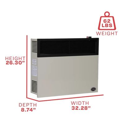 Image showing  32.3 in. Natural Gas Direct-Vent Wall-Mounted Heater, 825 sq. ft., 25,000 BTU