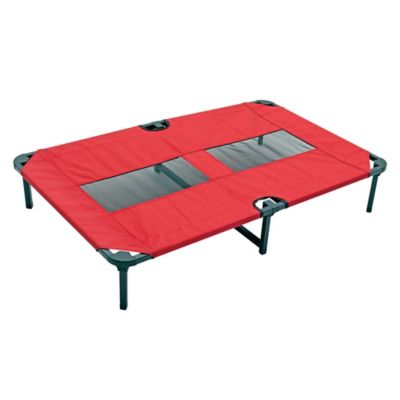 Lucky Dog Comfort Elevated Cot Pet Bed, Red