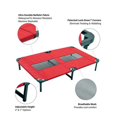 Image showing  Comfort Elevated Cot Pet Bed, Red