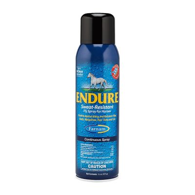 Farnam Endure Sweat-Resistant Fly Repellent Spray for Horses, 14-day Long Lasting Protection, Continuous Spray, 15 oz.