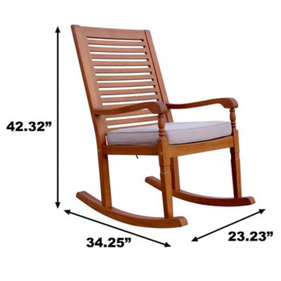 Image showing 7 th northbeam Nantucket Patio Rocking Chair, 34.25 x 23.23 x 42.32in., 250 lb. Capacity, 2.5in. Cushion Thickness