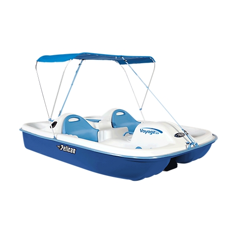 Pelican 5-Person Voyage Deluxe Pedal Boat, Blue White at Tractor