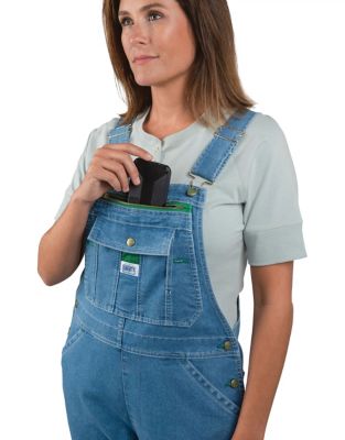 Image showing  Women's Stone Washed Denim Bib Overalls