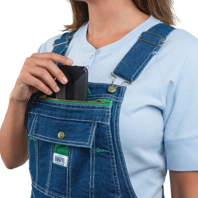Image showing  Women's Stone Washed Denim Bib Overalls