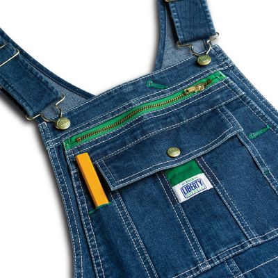Image showing 5 th Liberty Women's Stone Washed Denim Bib Overalls