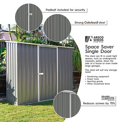 Image showing 8 th ABSCO 7 x 3ft. Space Saver Metal Shed