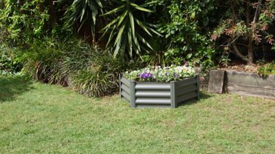 Image showing  Galvanized Steel Hexagon Raised Garden Bed, 40 x 40 x 12in.