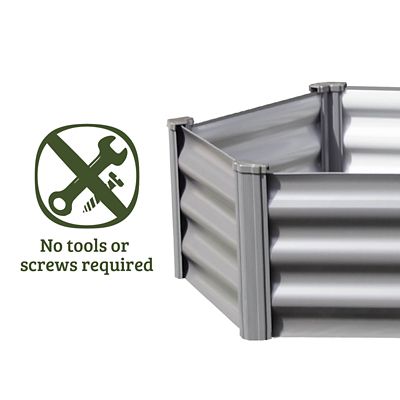 Image showing  Galvanized Steel Hexagon Raised Garden Bed, 40 x 40 x 12in.