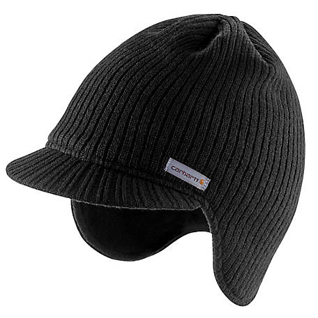 Carhartt Men's Knit Visor Winter Hat, 104486-BLK at Tractor Supply Co.