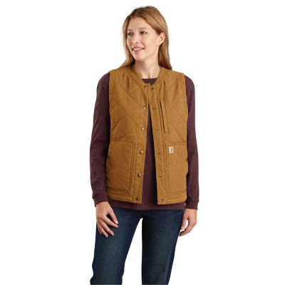 Carhartt Women's Rugged Flex Canvas Insulated Vest It fits just right and is very comfortable but isn't as roomy as my Carhartt hoodies, flannels or the sherpa lined mock neck vest