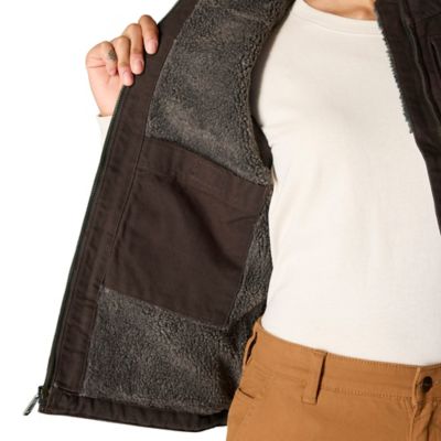 Image showing 5 th Carhartt Women's Loose Fit Washed Duck Sherpa-Lined Mock Neck Vest