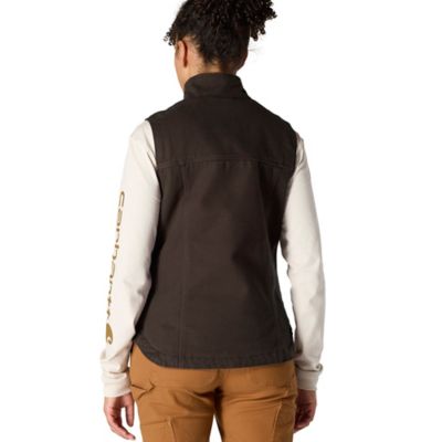 Image showing 1 th Carhartt Women's Loose Fit Washed Duck Sherpa-Lined Mock Neck Vest