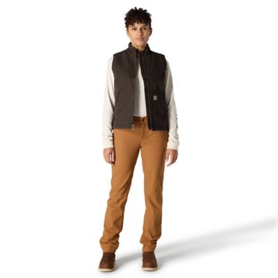 Image showing 3 th Carhartt Women's Loose Fit Washed Duck Sherpa-Lined Mock Neck Vest