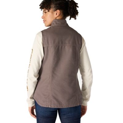 Image showing 1 th Carhartt Women's Loose Fit Washed Duck Sherpa-Lined Mock Neck Vest