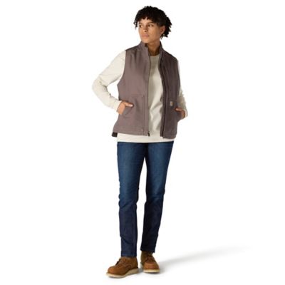 Image showing 3 th Carhartt Women's Loose Fit Washed Duck Sherpa-Lined Mock Neck Vest