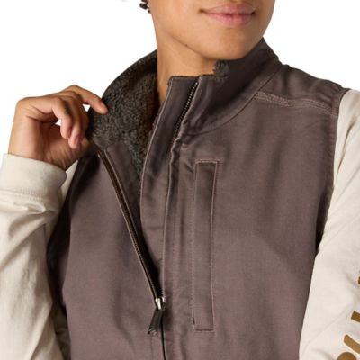 Image showing 4 th Carhartt Women's Loose Fit Washed Duck Sherpa-Lined Mock Neck Vest