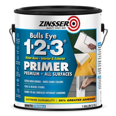 Rust-Oleum 1 gal. White Zinsser Bulls Eye 123 Water-Base Primer