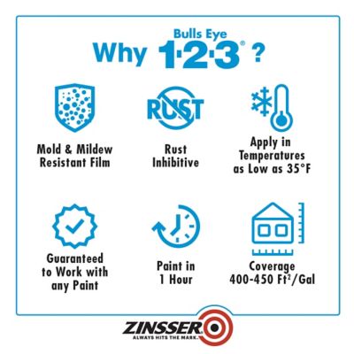 Image showing  1 gal. White Zinsser Bulls Eye 123 Water-Base Primer