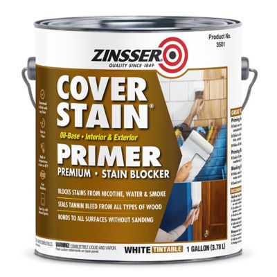 Rust-Oleum 1 gal. White Zinsser Cover Stain Oil-Based Primer, Flat