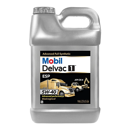 Mobil Delvac 1 ESP Heavy Duty Full Synthetic Diesel Engine Oil 5W-40, 2.5 Gal