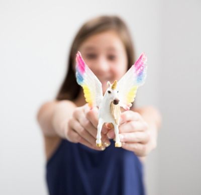 Image showing  Winged Rainbow Unicorn Figure Toy