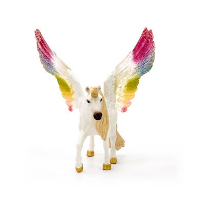 Image showing  Winged Rainbow Unicorn Figure Toy