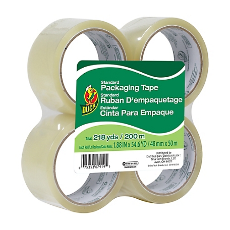 Duck 1.88 in. x 54.6 yd. Standard Grade Packaging Tape for Boxes up to 10 lb., 4-Pack