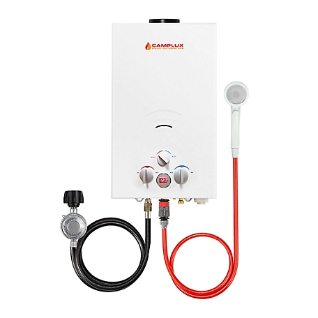 Camplux 2.64 GPM 68,000 BTU Outdoor Portable Propane Tankless Water Heater, White