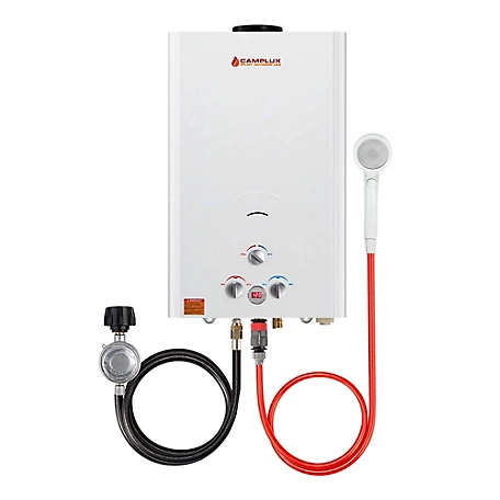 Camplux 4.22 GPM 110,000 BTU Outdoor Poratable Propane Tankless Water Heater, White