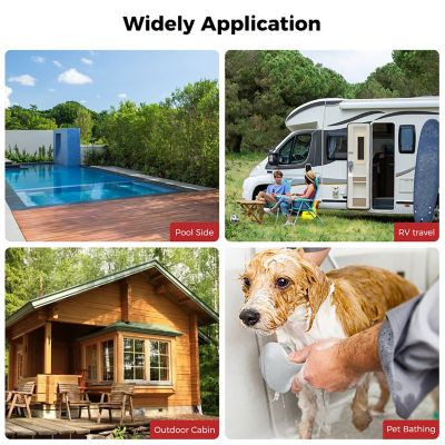 Image showing  4.22 GPM 110,000 BTU Outdoor Portable Propane Tankless Water Heater, White