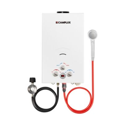 Camplux 2.11 GPM 55,000 BTU Outdoor Portable Propane Tankless Water Heater, White