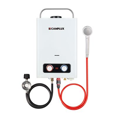 Camplux Pro Series 1.58 GPM 41,000 BTU Outdoor Portable Propane Tankless Water Heater, White