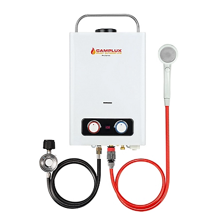 Camplux Pro Series 1.58 GPM 41,000 BTU Outdoor Portable Propane Tankless Water Heater, White