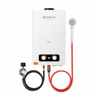 Camplux Pro Series 2.64 GPM 68,000 BTU Outdoor Portable Propane Tankless Water Heater, White