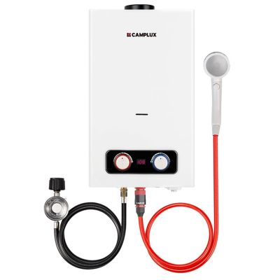 Camplux Pro Series 2.64 GPM 68,000 BTU Outdoor Portable Propane Tankless Water Heater, White