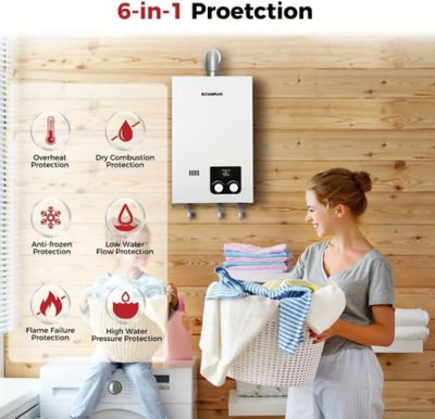 Image showing 6 th Camplux 2.64 GPM 68,000 BTU Indoor Instant Propane Tankless Water Heater