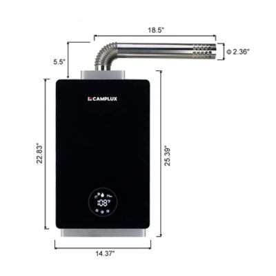 Image showing 9 th Camplux 3.18 GPM 82,000 BTU Indoor Residential Propane Tankless Water Heater