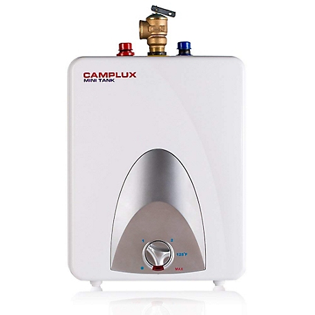 Camplux 2.5 Gallon Mini Tank Electric Water Heater with Cord Plug, 1.5kW 120V