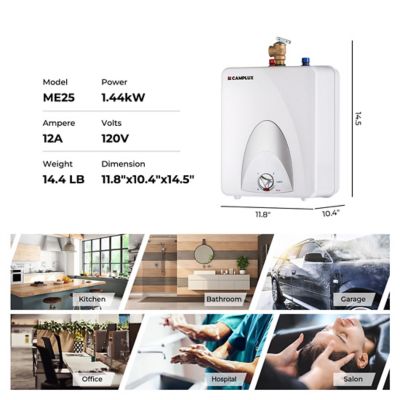 Image showing  2.5 gal. Mini Tank Electric Water Heater with Cord Plug, 1.5kW 120V