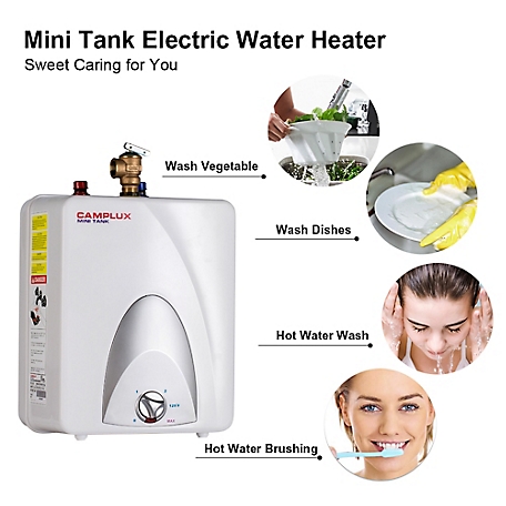 Camplux 2.5 Gallon Mini Tank Electric Water Heater with Cord Plug, 1.5kW  120V at Tractor Supply Co.