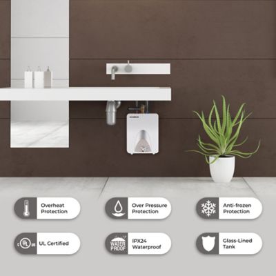 Image showing 7 th Camplux 2.5 gal. Mini Tank Electric Water Heater with Cord Plug, 1.5kW 120V