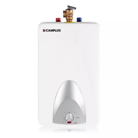 Camplux 4 gal Mini Tank Electric Water Heater with Cord Outlet 1.44 kW 120 V Water Storage Tanks