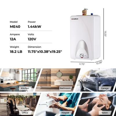 Image showing  4 gal. Mini Tank Electric Water Heater with Cord Plug, 1.44kW, 120V