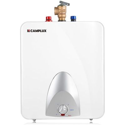 Camplux 6 GPM Mini Tank Electric Water Heater with Cord Plug, 1.5 kW 120V