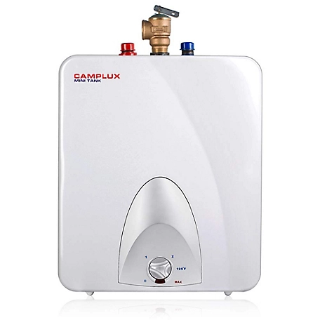 Camplux 6 GPM Mini Tank Electric Water Heater with Cord Plug, 1.5 kW 120V