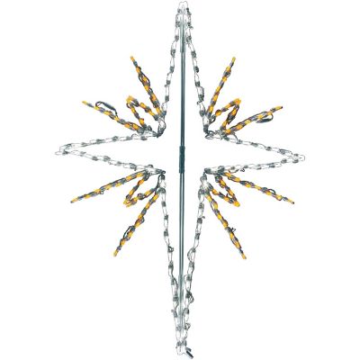 Fraser Hill Farm Christmas Giant Outdoor LED Lights, 4-Ft. Bethlehem Star in Pure White/Gold (51"H x 36"W)