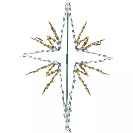 Fraser Hill Farm Giant Outdoor Christmas LED Lights 4 ft Star of Bethlehem in Pure White/Gold (51"H x 36"W) Novelty Christmas Lights